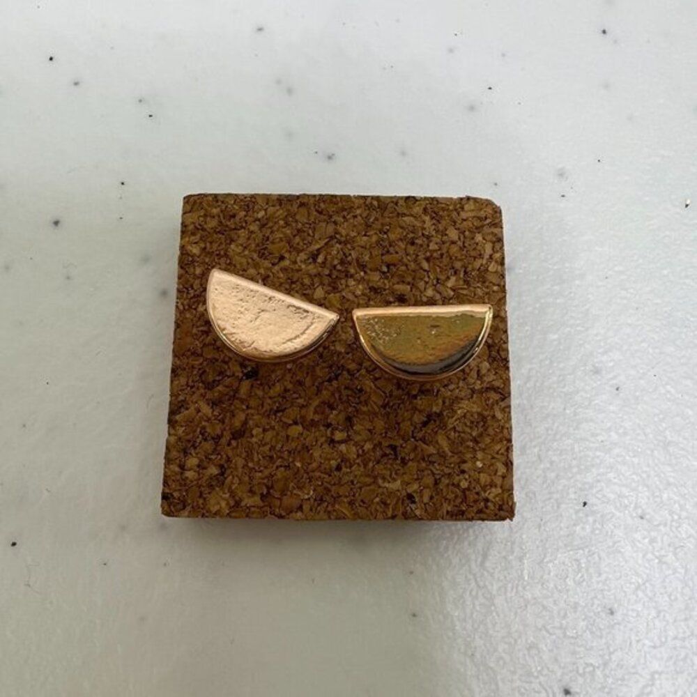 Foxy Originals Stud Earrings Gold Tone‎ Small Dainty Minimalist Geometric